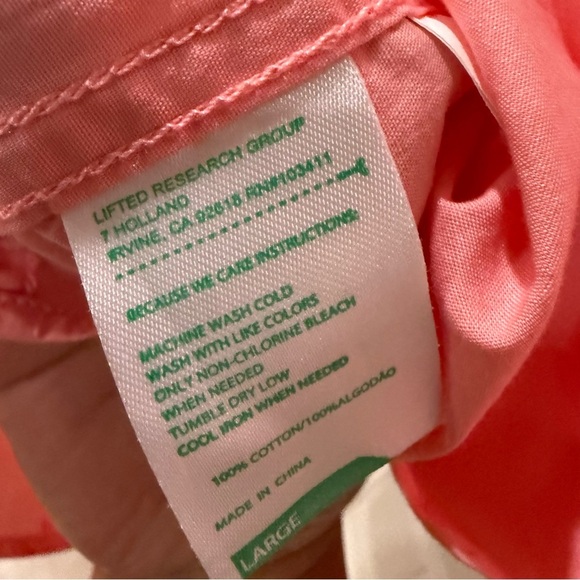 LRG Men's Coral Button Down Shirt - Picture 5 of 5